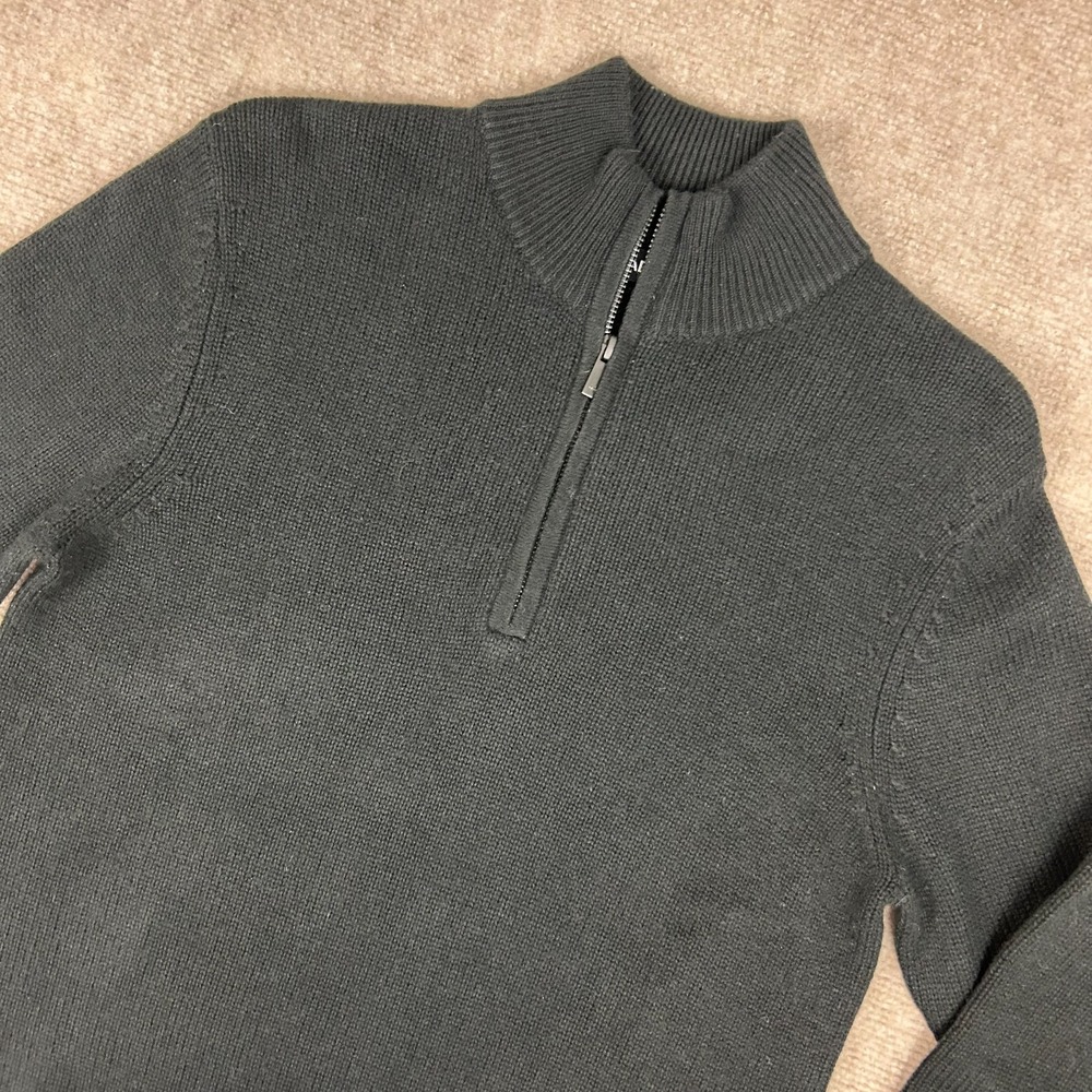 Naadam Sweater Womens Small Forest Green Wool Cashmere Mock Neck Quarter Zip